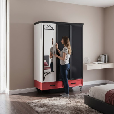 Classic loft wardrobe bedroom cabinet design furniture 131x60x200