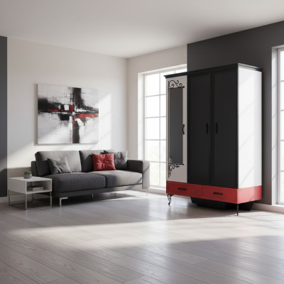 Classic loft wardrobe bedroom cabinet design furniture 131x60x200