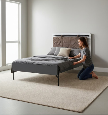 Teenager bed single bed gray bed furniture bedroom single bed