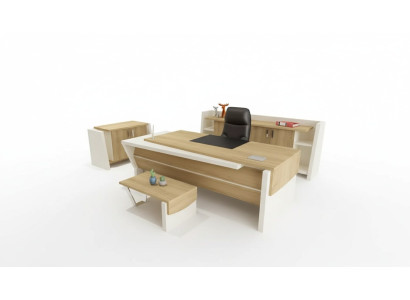 Desk, coffee table, filing cabinet, dresser, modern brown wood