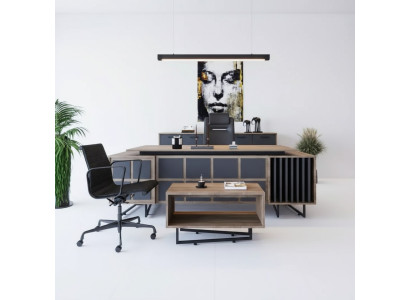 Modern designer furniture set for an executive office with 3 elements