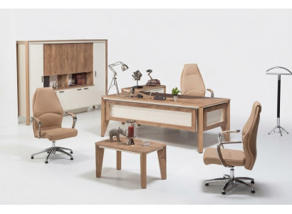 Office furniture furnishings desk filing cabinet coffee table table cabinet 3-piece set.