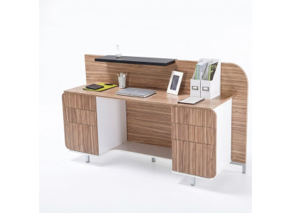 Modern reception desk luxury office wooden furniture brown reception stylish