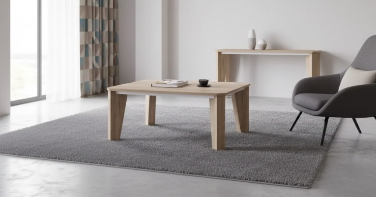 Designer light brown coffee table wooden furniture side tables luxury furniture