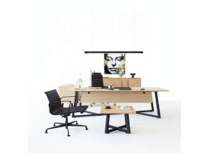 Modern office set desk coffee table file cabinet chest of drawers 4-piece.