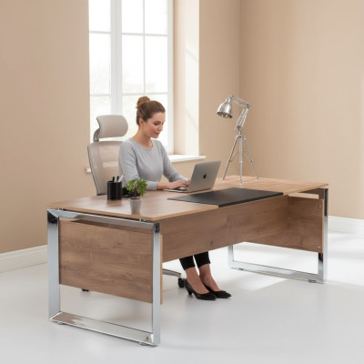 Modern brown desk office furniture wood study room design style