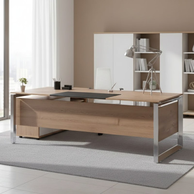 Modern brown desk office furniture wood study room design style