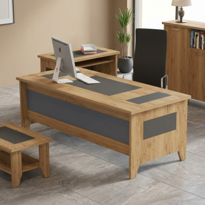 Modern brown desk luxury expandable furniture wood office new