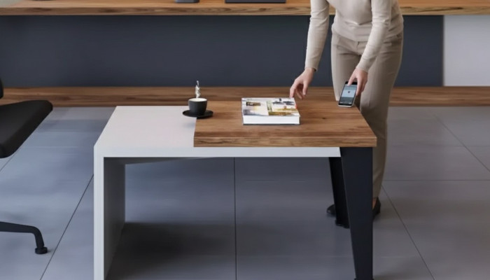 Modern two-tone coffee table luxury side table office wooden furniture