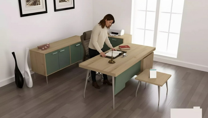Office furniture 4-piece set: desk, file cabinet, dresser, coffee table