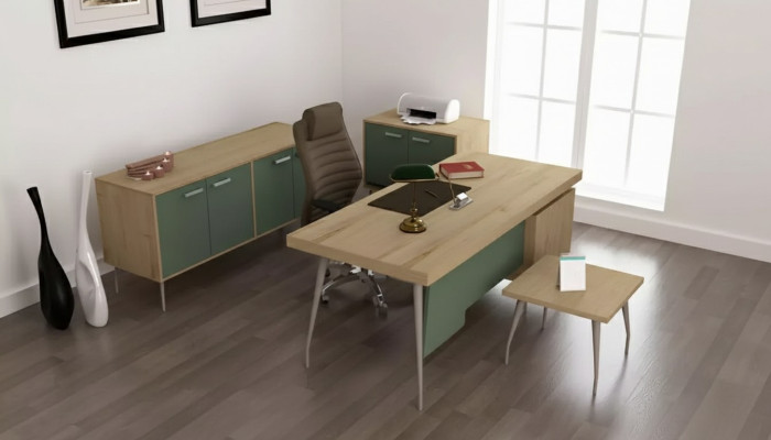 Office furniture 4-piece set: desk, file cabinet, dresser, coffee table