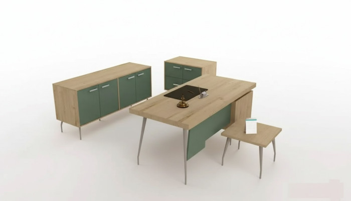 Office furniture 4-piece set: desk, file cabinet, dresser, coffee table