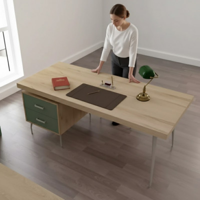 Modern designer brown luxury desk office furniture wood tables new