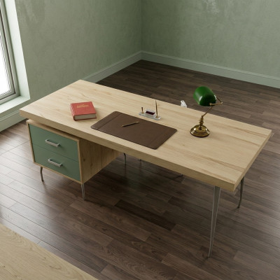 Modern designer brown luxury desk office furniture wood tables new