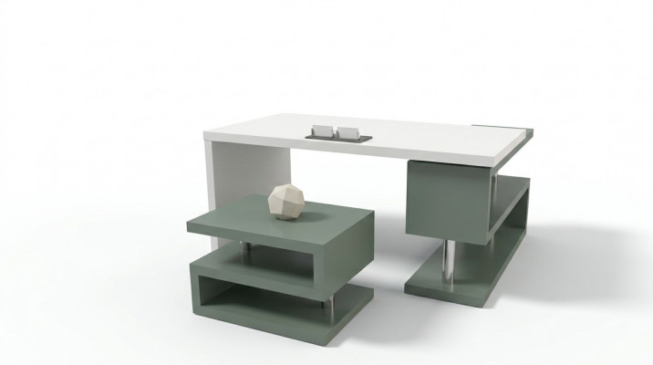 Modern exclusive office furniture wooden desk, filing cabinet, coffee table