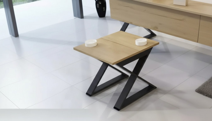 Designer square brown coffee table side table end table