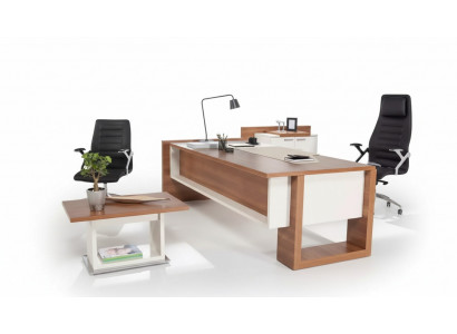 Chef desk writing desk brown office table set office furniture 3-piece complete