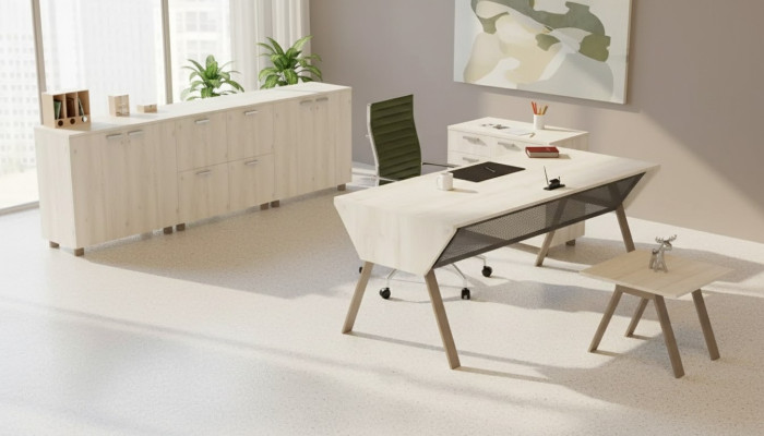 Luxurious office set in elegant modern style made of high-quality wood
