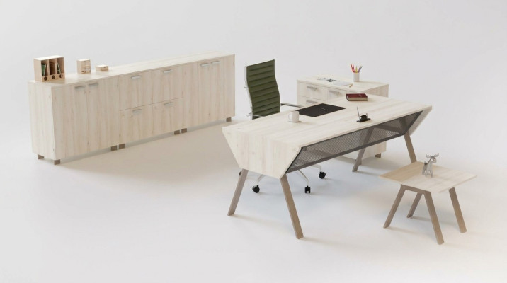 Luxurious office set in elegant modern style made of high-quality wood