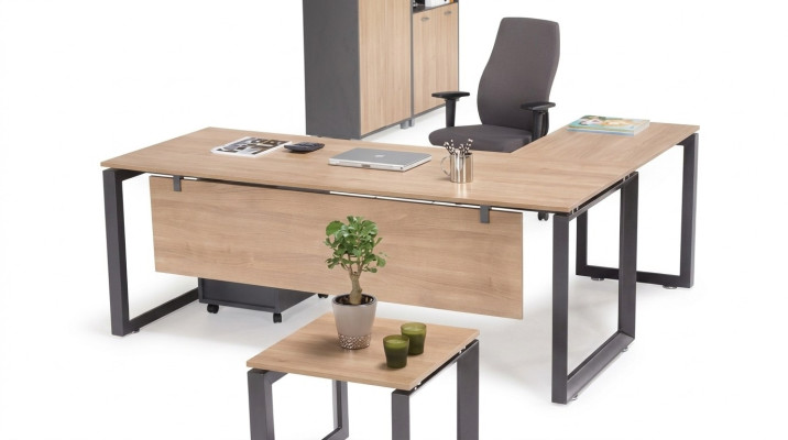 Exclusive corner desk office furniture brown corner table study room new