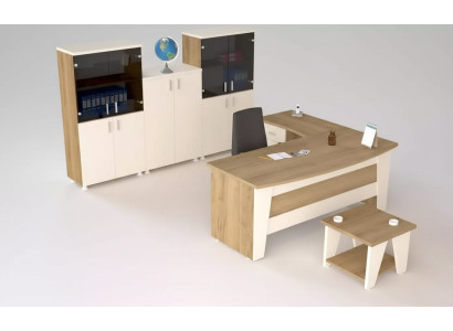 Office furniture: corner desk, desk, coffee table, 3 filing cabinets, 6-piece set