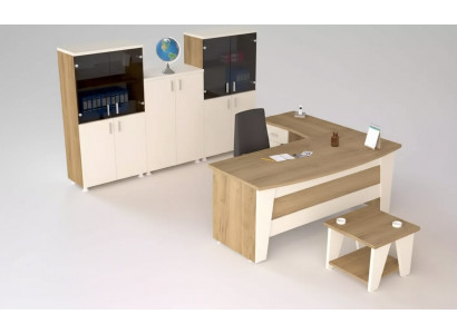 Office furniture: corner desk, desk, coffee table, 3 filing cabinets, 6-piece set