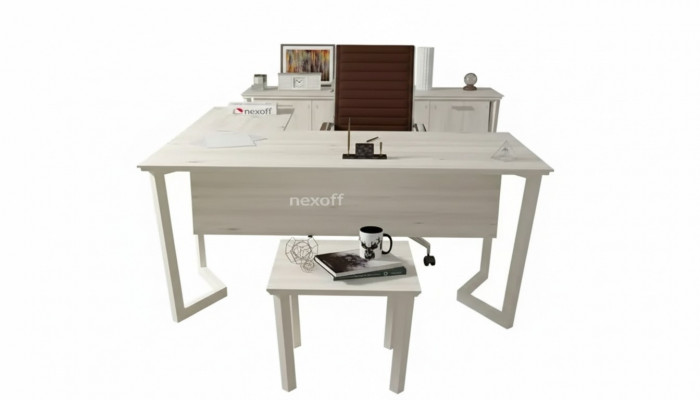 Modern white desk luxury corner table wooden furniture home office new