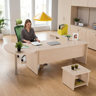 Modern office furniture set with corner desk and chest of drawers: Efficiency meets style.