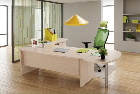 Modern office exclusive beige corner desk desk chest of drawers 2 pcs.