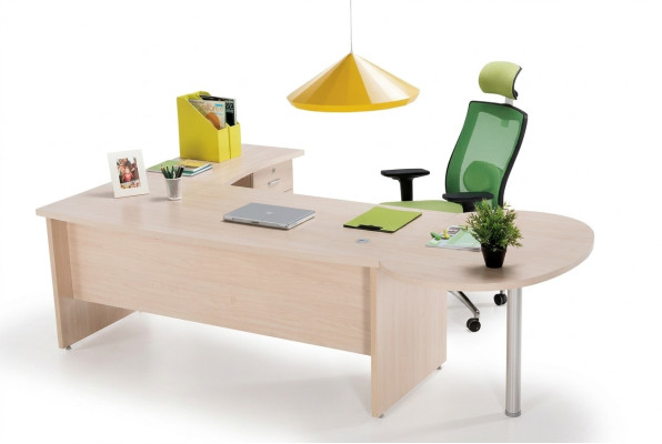 Modern office exclusive beige corner desk desk chest of drawers 2 pcs.