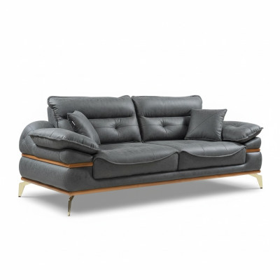 Modern gray sofa in the living room Exclusive 3-seater sofa