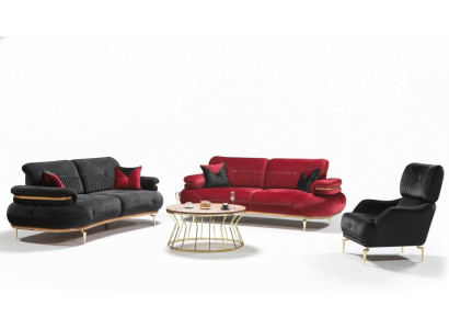 Modern living room furniture set upholstered sofa armchair modern 3-piece set