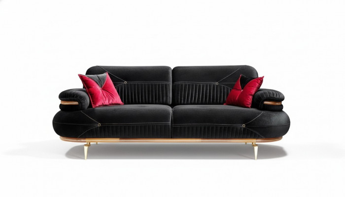 Exclusive 3-seater sofa modern new textile design living room
