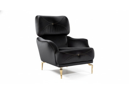 Exclusive textile armchair black single sofa modern upholstery new