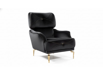 Exclusive textile armchair black single sofa modern upholstery new