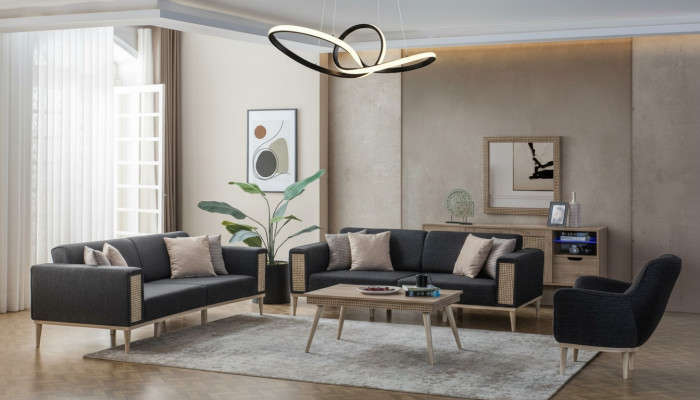 Modern set of high-quality gray living room furniture new