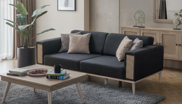 3-seater sofa high-quality design modern textile sofa living room