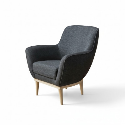 Gray Exclusive Textile Armchair Upholstered Furniture Single-Seater Living Room