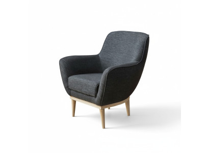 Gray Exclusive Textile Armchair Upholstered Furniture Single-Seater Living Room