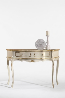 White classic console table bedroom wooden furniture baroque style