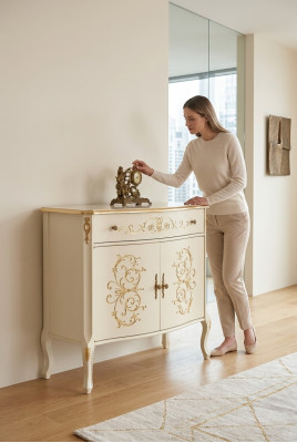 Classic White Sideboard Wooden Furniture Designer Dresser Living Room New