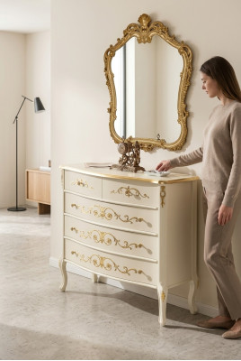 White Classic Living Room Wooden Dresser Console Drawers New Design