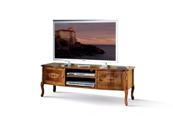 Classic brown TV cabinet, living room lowboard, luxury stand design