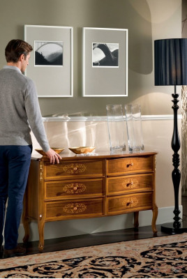 Luxurious exclusive design brown wooden dresser classic furniture new