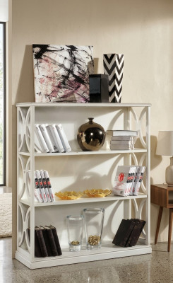 Classic White Bookshelf Wooden Furniture Living Room Storage Shelves New