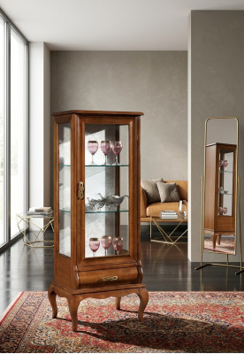Wooden furniture glass cabinet living room classical furniture display cabinet