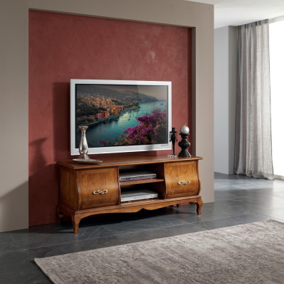 Classic Brown TV Stand Luxury Lowboard Living Room Furniture Design