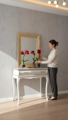White designer console table classical wooden table bedroom furniture
