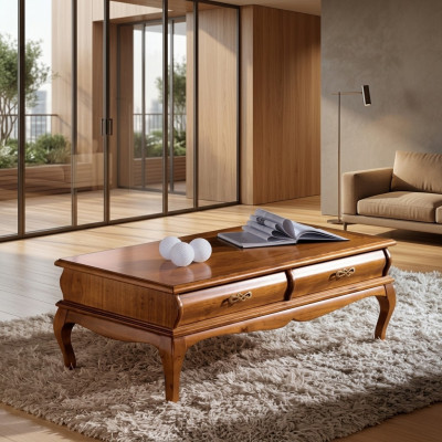 Coffee table classic style living room table drawers furniture design