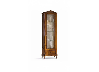 Classic brown cabinet with drawers glass designer wood new